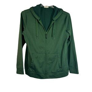 Clique Green Size Medium Full-Zip Hoodie Polyester Blend Lightweight & Cozy